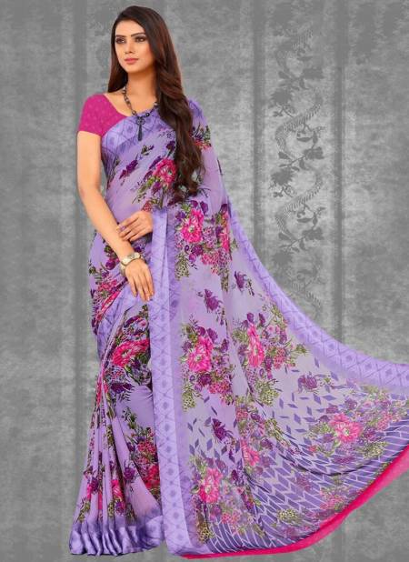 Purple Colour RUCHI STRAWBERRY Hit Designer Casual Wear Chiffon Printed Saree Collection 402-C3